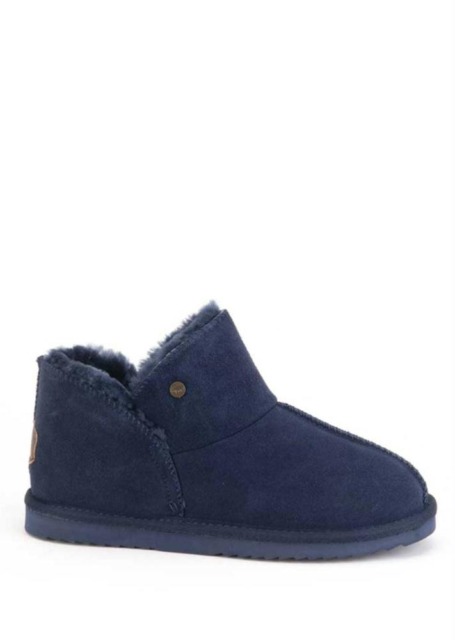 Donkerblauwe Warmbat dames pantoffel gevoerd willow