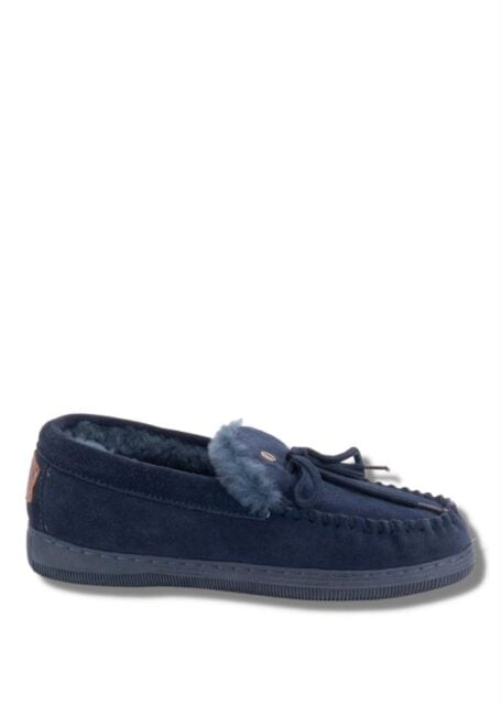 Blauw schapenvacht dames pantoffel Warmbat