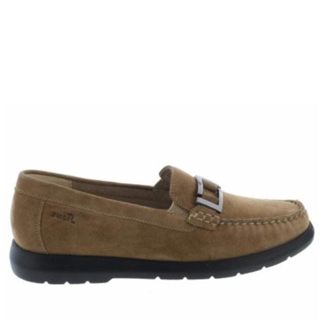 Camelkleur suède dames instapper Cortizia 69262