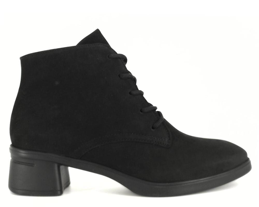 172.1903-01.00 1 Zwart suède veterlaarsje met rits Hartjes 172.1903