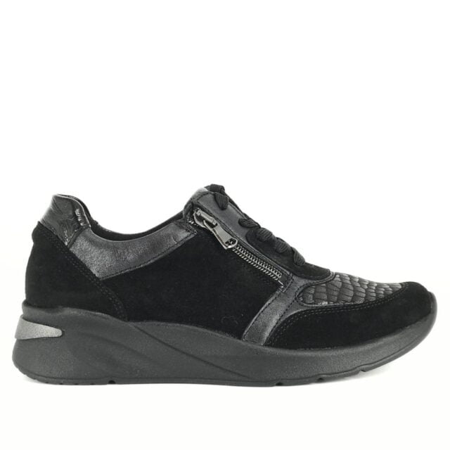 Zwarte sneaker met rits Waldläufer H-Dilara
