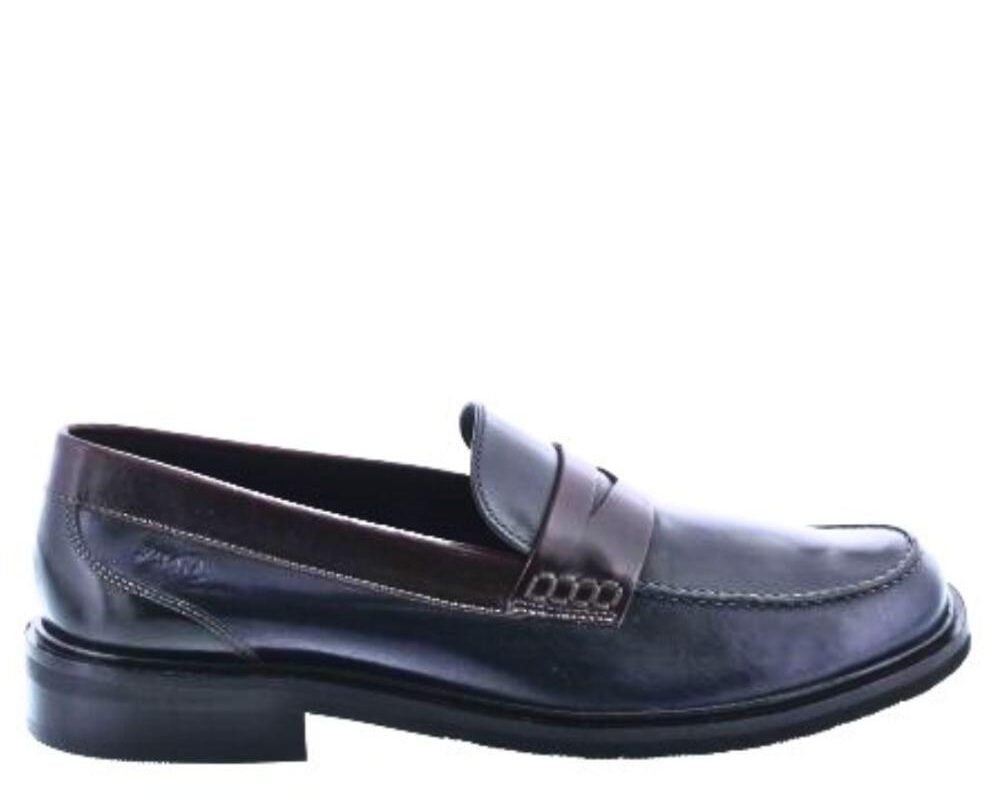 Nishima-700 69685 1 Blauw leercombinatie pennyloafer Sioux Nishima