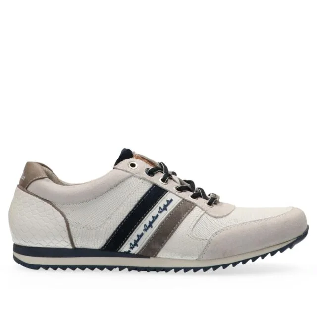 Sneaker in wit leer combinatie en uitneembaar voetbed Australian