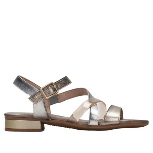 Klittenband sandaal in brons/goud kleurig leer Hispanitas