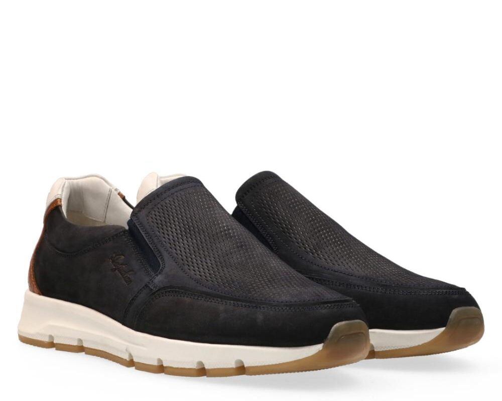 Eagle 15.1609.01.S00 2 Blauw nubuck instapper met uitneembaar voetbed