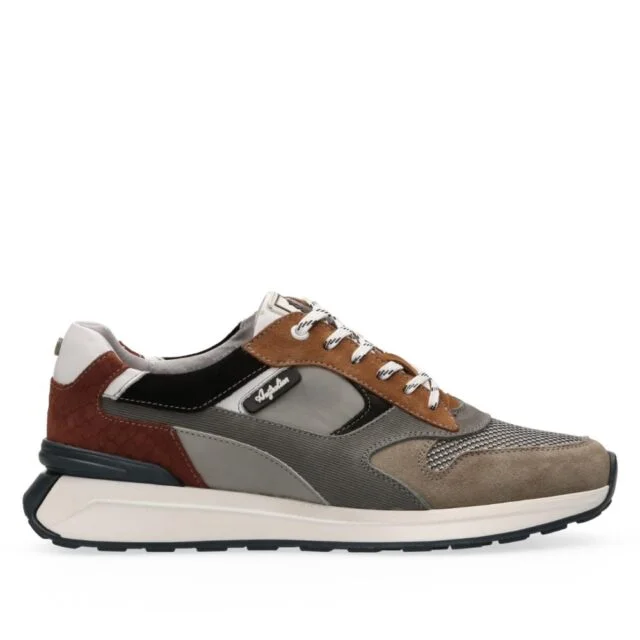 Sneaker in groene combinatie en uitneembaar voetbed