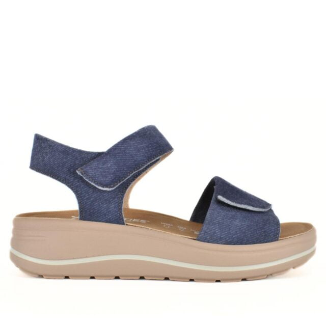 Hartjes sandalen, jeansblauwe sandalen