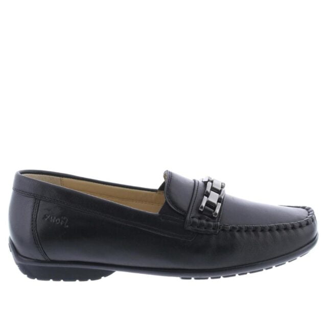 Loafer in zwart leer Sioux Cortizia