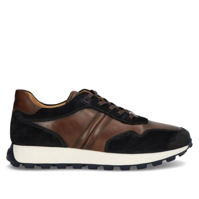 Sneaker in blauw/bruin combinatie Berkelmans
