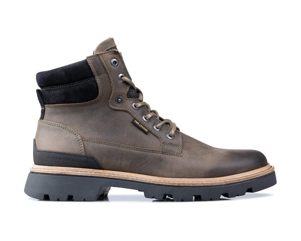 Dragan dark khaki 1 Sportieve groene veterboot met hielpolster Dragan