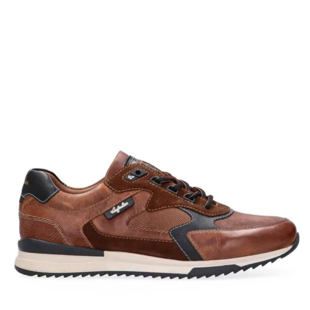 Bruine leren heren sneaker van Australian Footwear met uitneembaar voetbed – model Bakersville D43