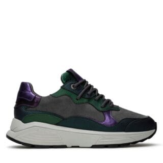 Xsensible Rainbow 33011.2.426 sneaker met metallic groen en paars, leren voering en stretchwalker zool