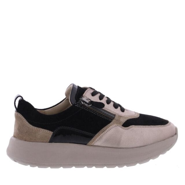 Brede dames sneaker van Sioux in model Sunivla 702 J met dubbele rits en leren voering