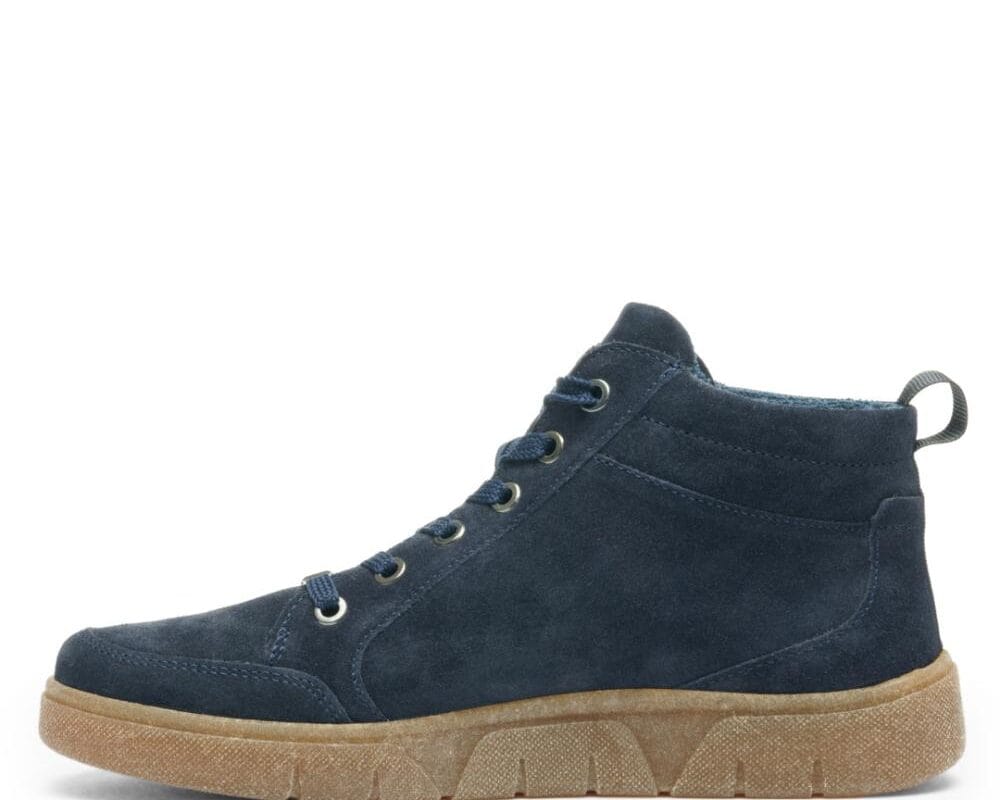 12-24453-22 2 Ara sneaker donkerblauw suède voor dames met rits aan de buitenkant, memory foam en uitneembaar voetbed – model 12-24453-22