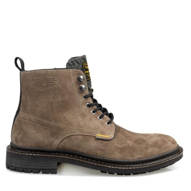 Beige suède veterboot van PME Legend met rits en uitneembaar voetbed