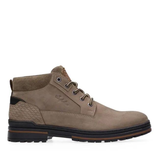 Beige suède veterboot van Australian Footwear – model Middelburg met stevige zool en uitneembaar voetbed