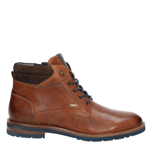 Bruine leren herenboot van Sioux met rits en GORE-TEX waterdichte afwerking