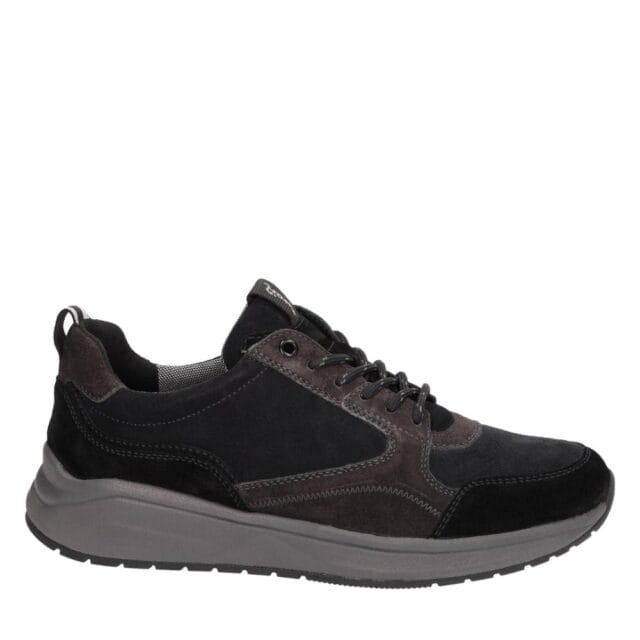 Donkerblauwe heren sneaker Sioux Tasulio 702 J met rits, geschikt voor extra brede voet en voorzien van uitneembaar voetbed