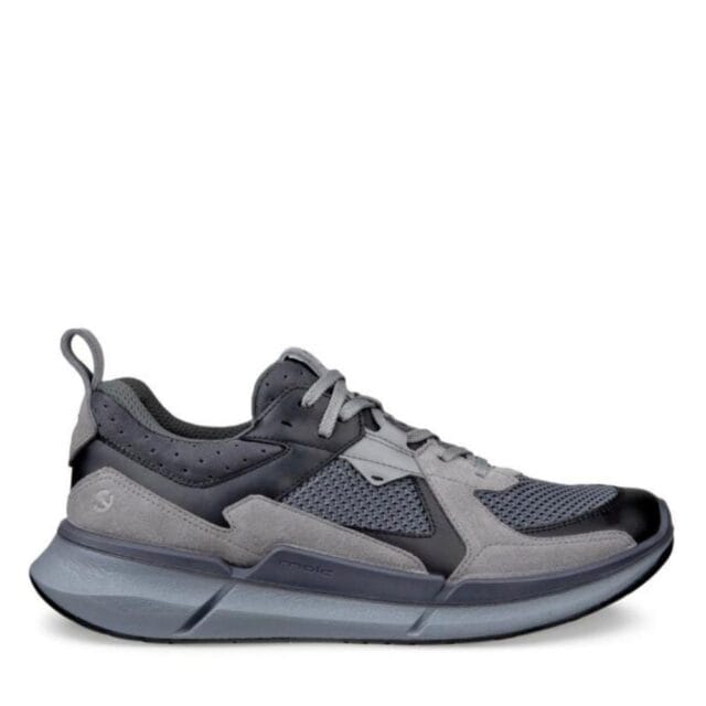 Grijze Ecco sneaker voor heren met uitneembaar voetbed en lichte zool