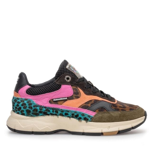 Multicolor sneaker van Floris van Bommel voor dames met leren voering en speels design